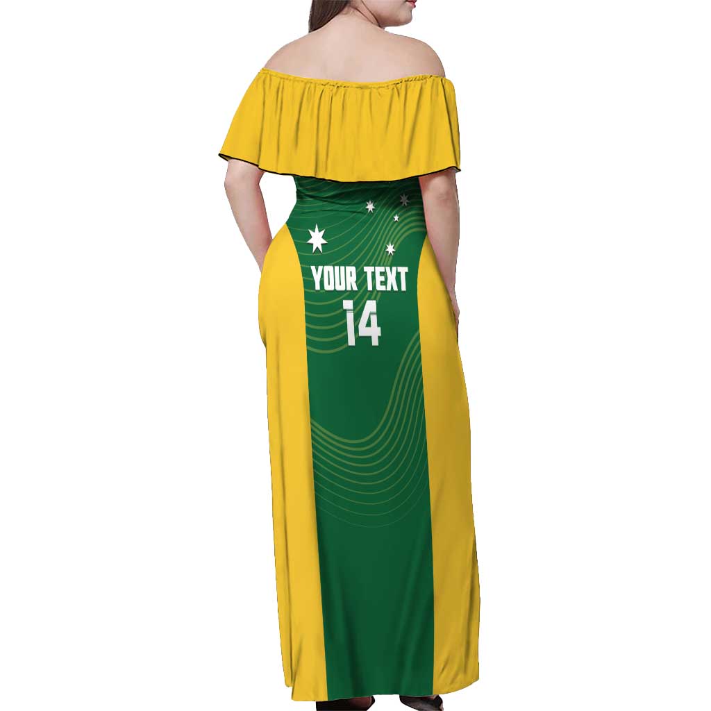 Custom Bowls Australia Off Shoulder Maxi Dress National Color Curve Sporty - Aussie Hoodie