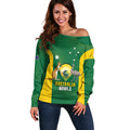 Custom Bowls Australia Off Shoulder Sweater National Color Curve Sporty - Aussie Hoodie