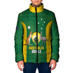 Custom Bowls Australia Padded Jacket National Color Curve Sporty - Aussie Hoodie