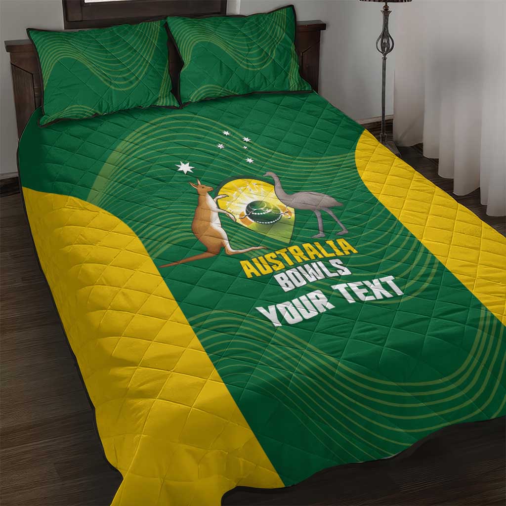 Custom Bowls Australia Quilt Bed Set National Color Curve Sporty - Aussie Hoodie