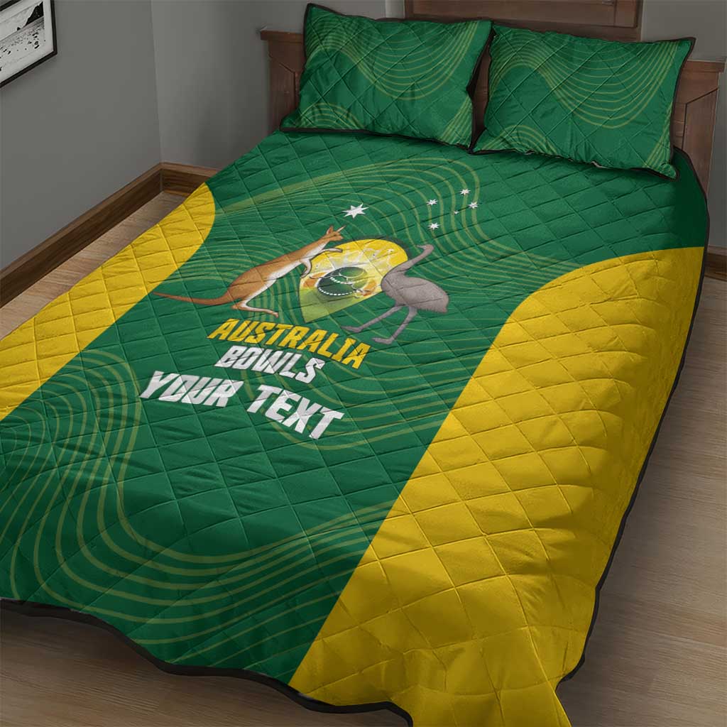 Custom Bowls Australia Quilt Bed Set National Color Curve Sporty - Aussie Hoodie