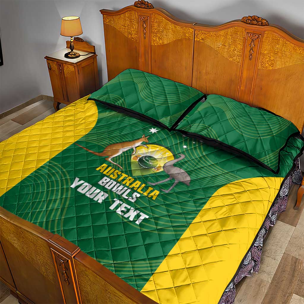 Custom Bowls Australia Quilt Bed Set National Color Curve Sporty - Aussie Hoodie