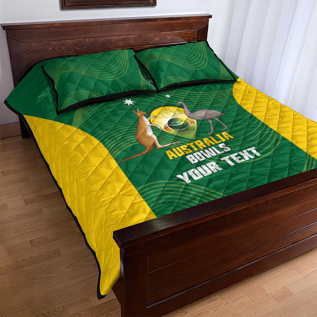 Custom Bowls Australia Quilt Bed Set National Color Curve Sporty - Aussie Hoodie
