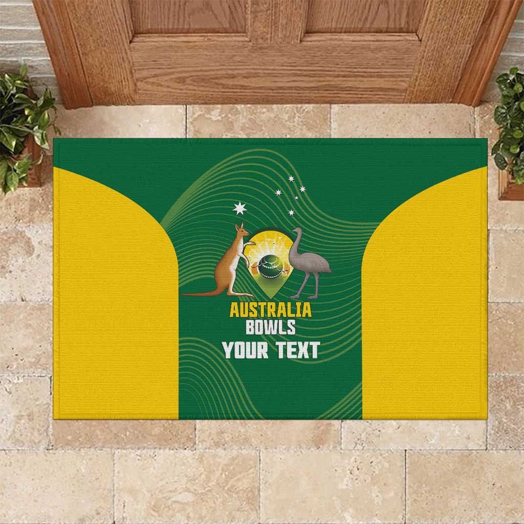 Custom Bowls Australia Rubber Doormat National Color Curve Sporty - Aussie Hoodie