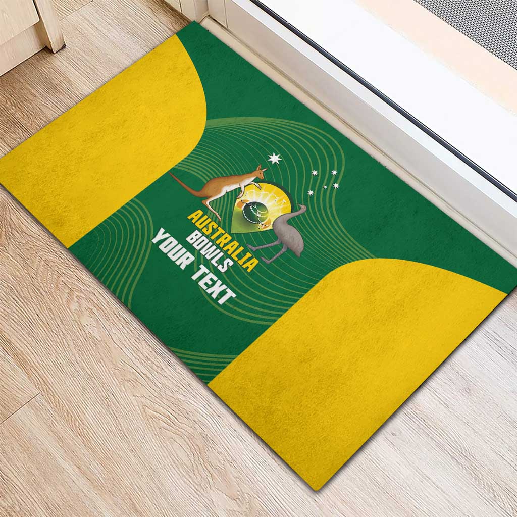 Custom Bowls Australia Rubber Doormat National Color Curve Sporty - Aussie Hoodie