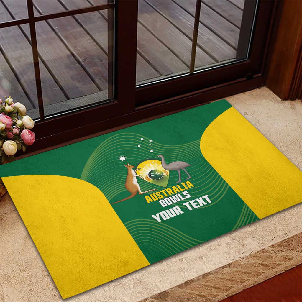 Custom Bowls Australia Rubber Doormat National Color Curve Sporty - Aussie Hoodie