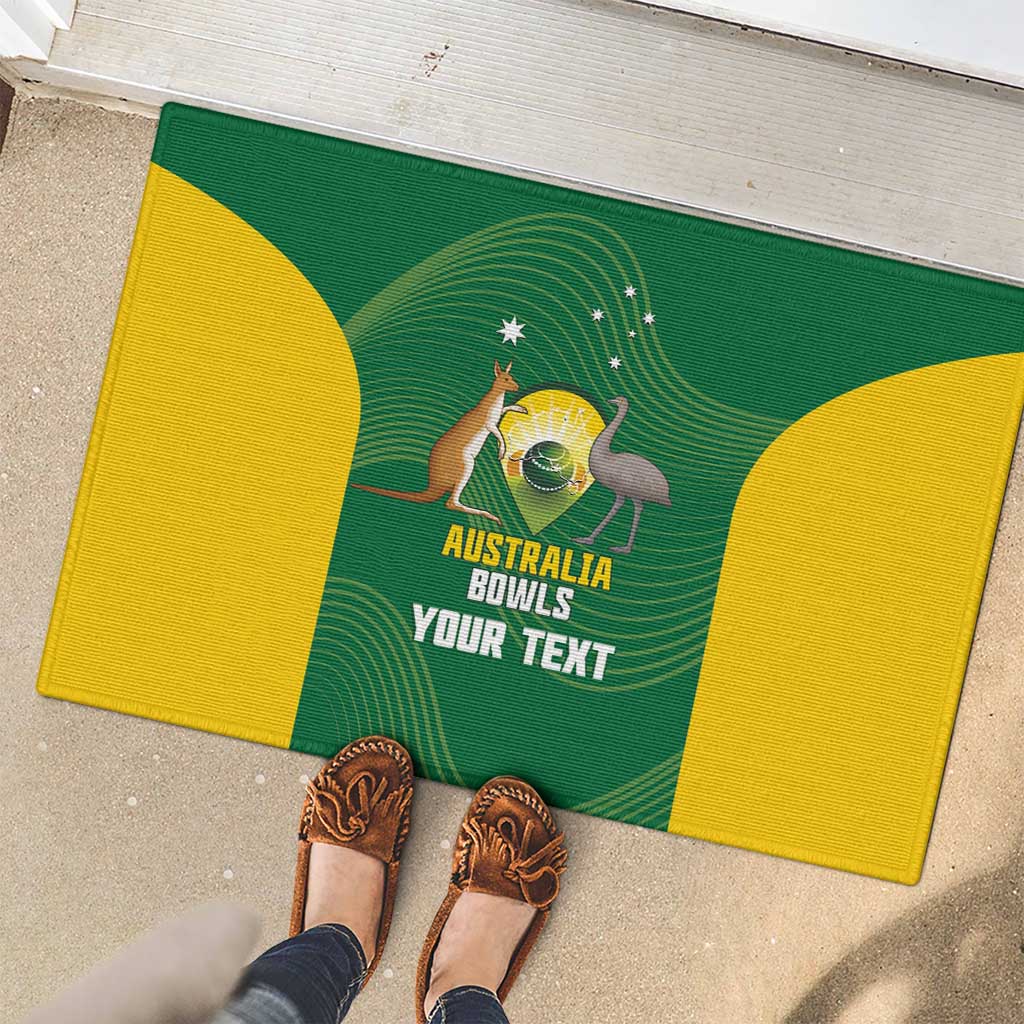 Custom Bowls Australia Rubber Doormat National Color Curve Sporty - Aussie Hoodie