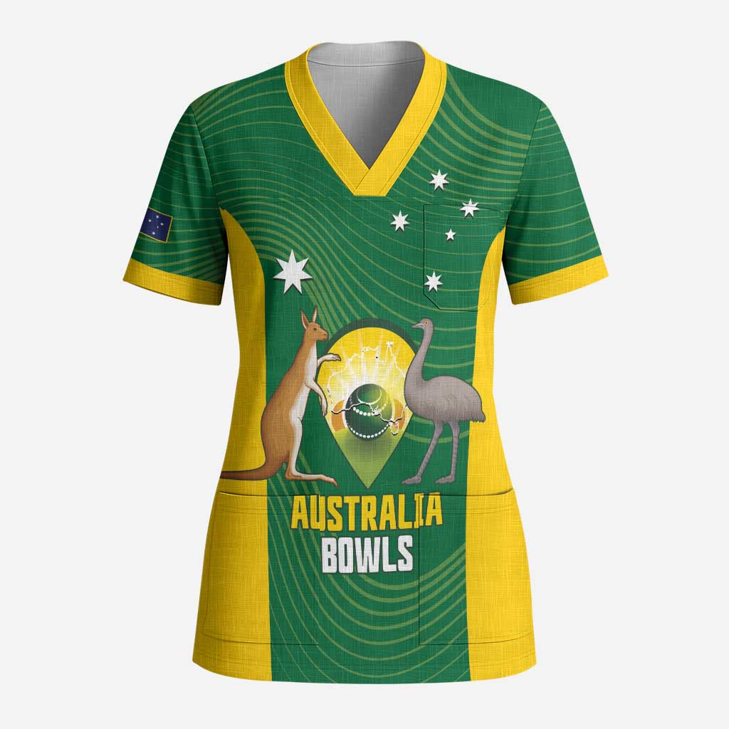 Custom Bowls Australia Scrub Top National Color Curve Sporty - Aussie Hoodie