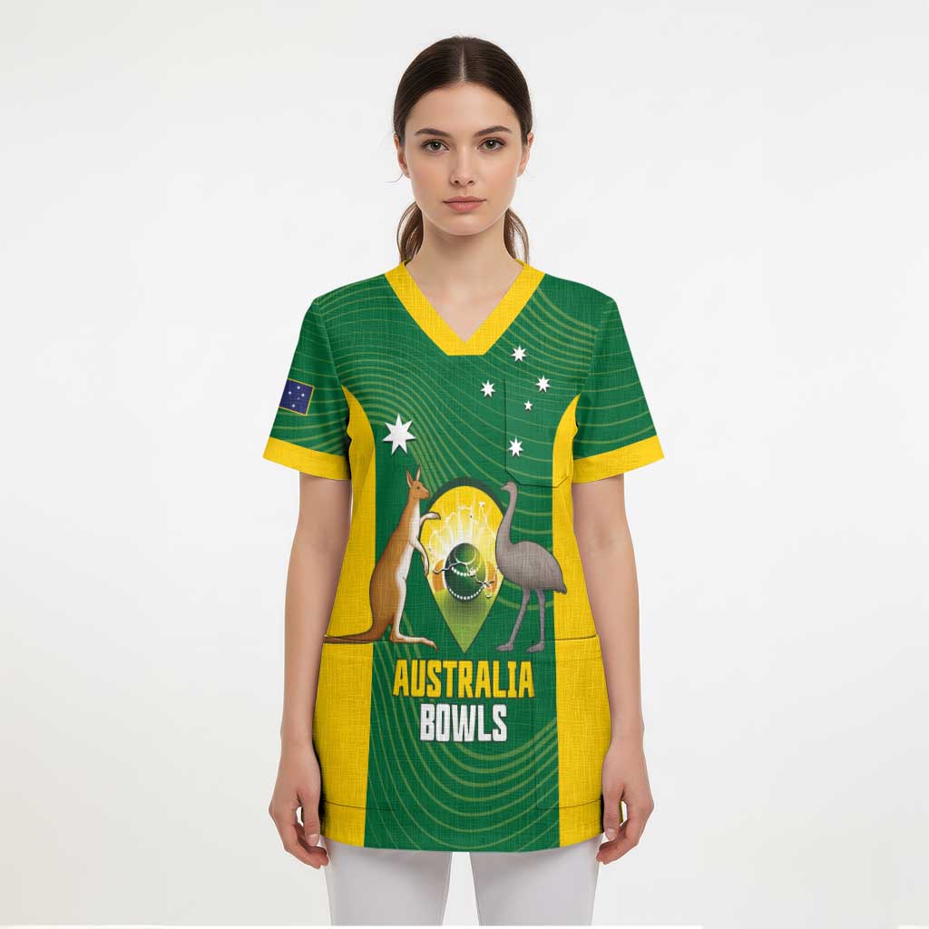 Custom Bowls Australia Scrub Top National Color Curve Sporty - Aussie Hoodie
