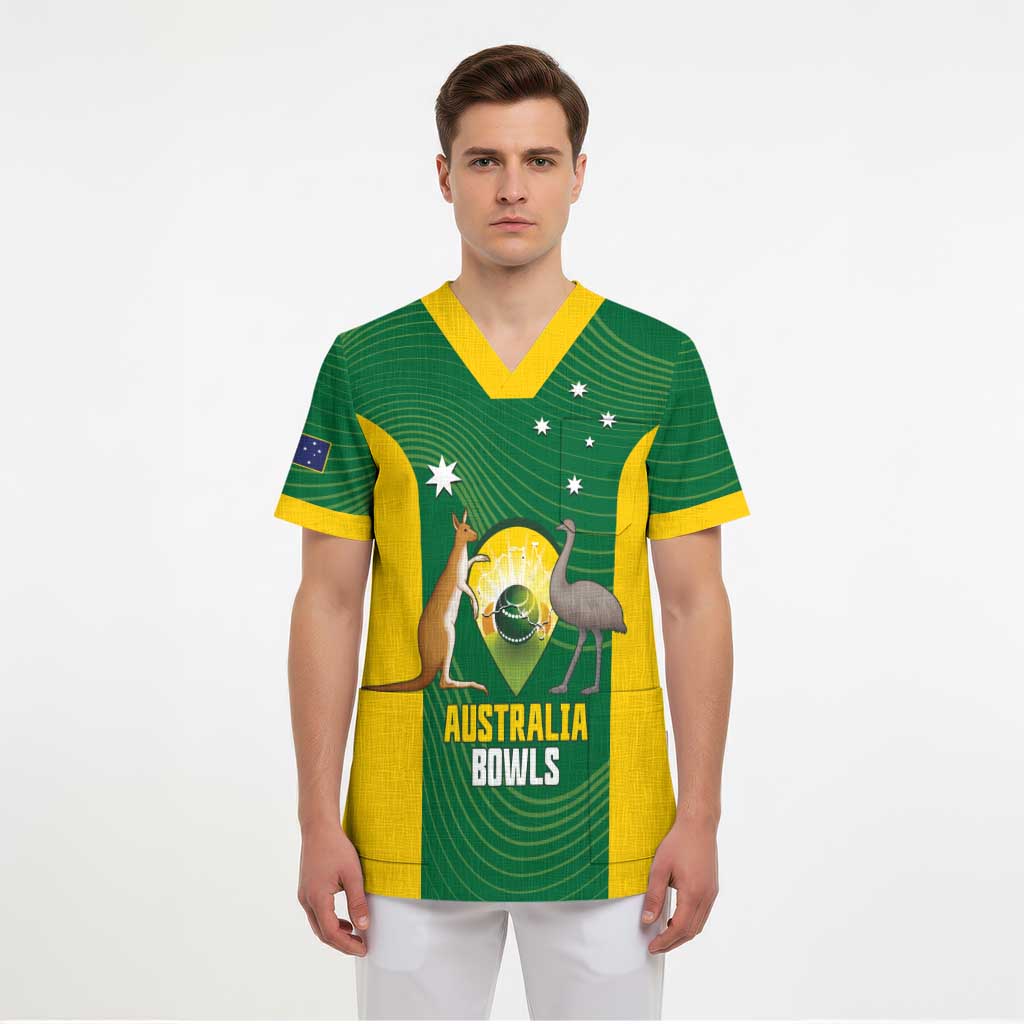Custom Bowls Australia Scrub Top National Color Curve Sporty - Aussie Hoodie