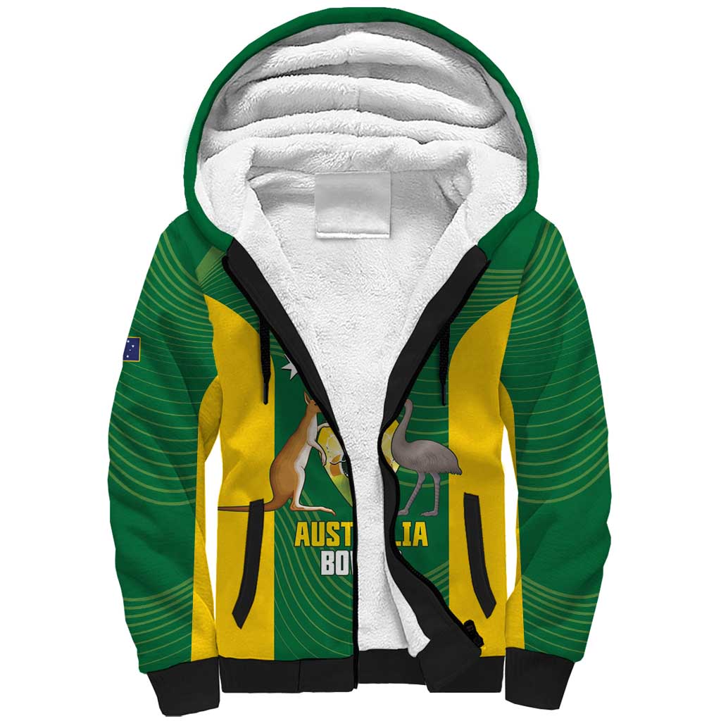 Custom Bowls Australia Sherpa Hoodie National Color Curve Sporty - Aussie Hoodie