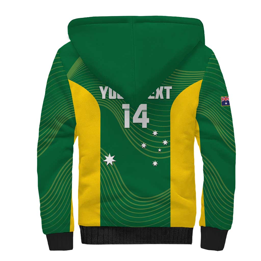 Custom Bowls Australia Sherpa Hoodie National Color Curve Sporty - Aussie Hoodie