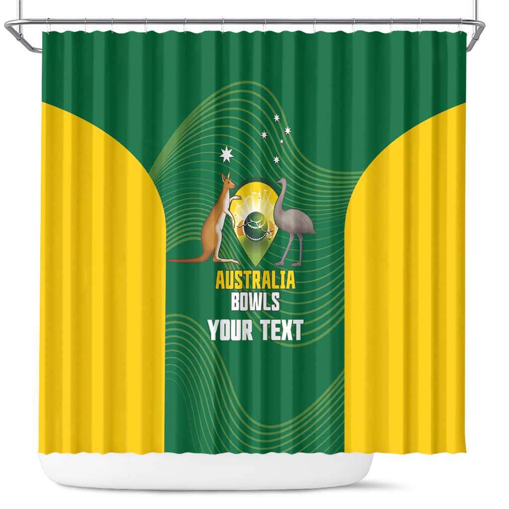 Custom Bowls Australia Shower Curtain National Color Curve Sporty - Aussie Hoodie