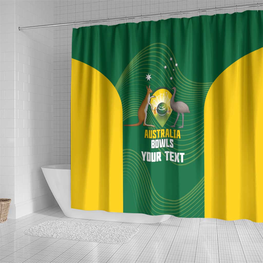 Custom Bowls Australia Shower Curtain National Color Curve Sporty - Aussie Hoodie