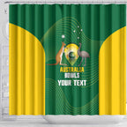 Custom Bowls Australia Shower Curtain National Color Curve Sporty - Aussie Hoodie