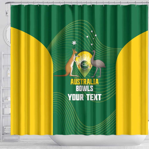 Custom Bowls Australia Shower Curtain National Color Curve Sporty - Aussie Hoodie