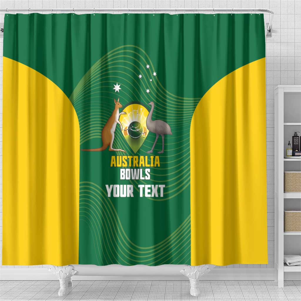 Custom Bowls Australia Shower Curtain National Color Curve Sporty - Aussie Hoodie