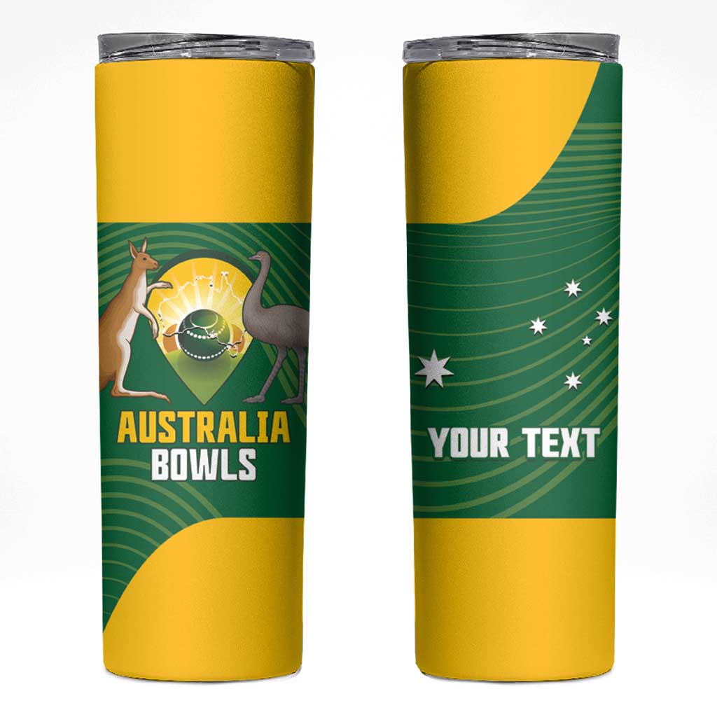 Custom Bowls Australia Skinny Tumbler National Color Curve Sporty - Aussie Hoodie