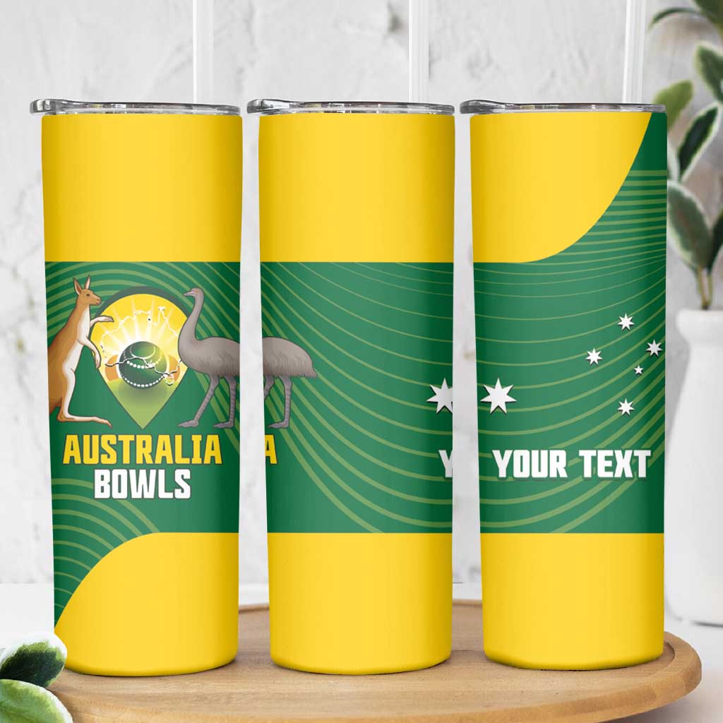 Custom Bowls Australia Skinny Tumbler National Color Curve Sporty - Aussie Hoodie