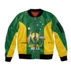 Custom Bowls Australia Sleeve Zip Bomber Jacket National Color Curve Sporty - Aussie Hoodie