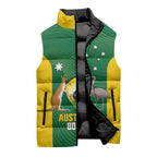 Custom Bowls Australia Sleeveless Puffer Jacket National Color Curve Sporty - Aussie Hoodie