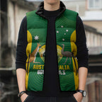 Custom Bowls Australia Sleeveless Puffer Jacket National Color Curve Sporty - Aussie Hoodie
