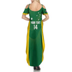 Custom Bowls Australia Summer Maxi Dress National Color Curve Sporty - Aussie Hoodie