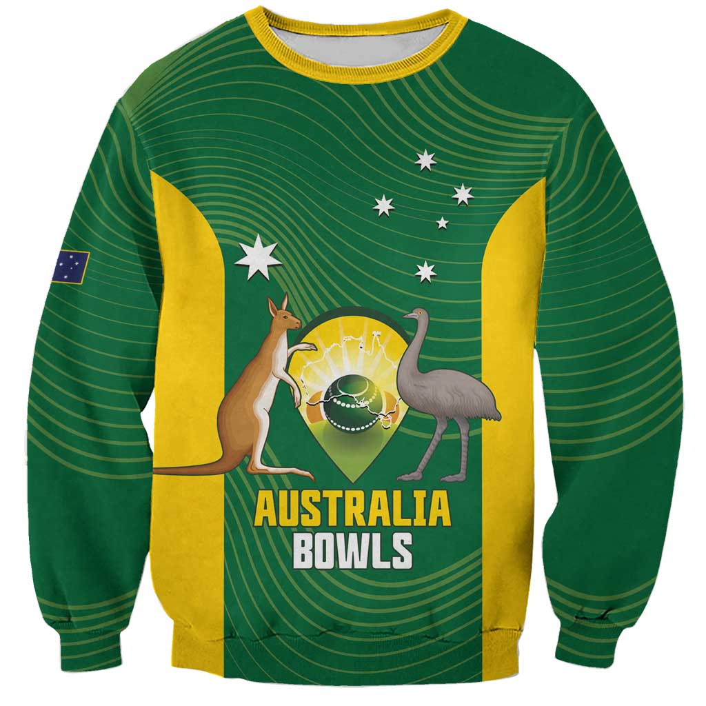 Custom Bowls Australia Sweatshirt National Color Curve Sporty - Aussie Hoodie