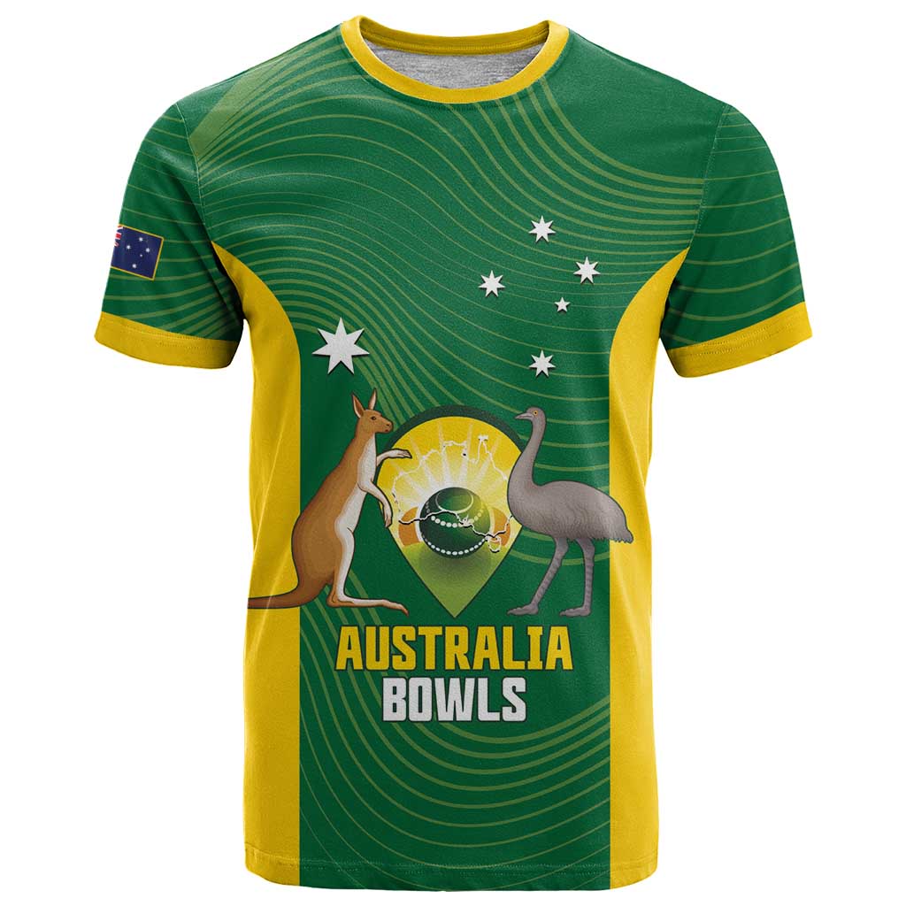 Custom Bowls Australia T Shirt National Color Curve Sporty - Aussie Hoodie