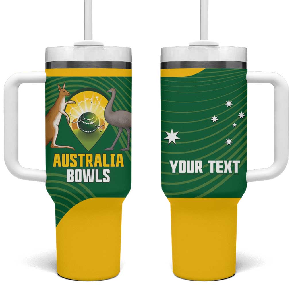 Custom Bowls Australia Tumbler With Handle National Color Curve Sporty - Aussie Hoodie
