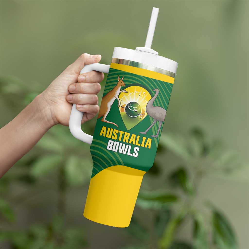 Custom Bowls Australia Tumbler With Handle National Color Curve Sporty - Aussie Hoodie