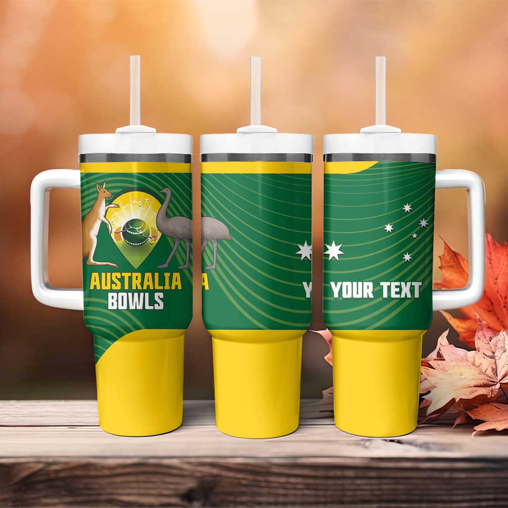 Custom Bowls Australia Tumbler With Handle National Color Curve Sporty - Aussie Hoodie