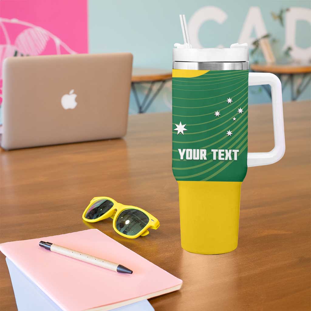 Custom Bowls Australia Tumbler With Handle National Color Curve Sporty - Aussie Hoodie
