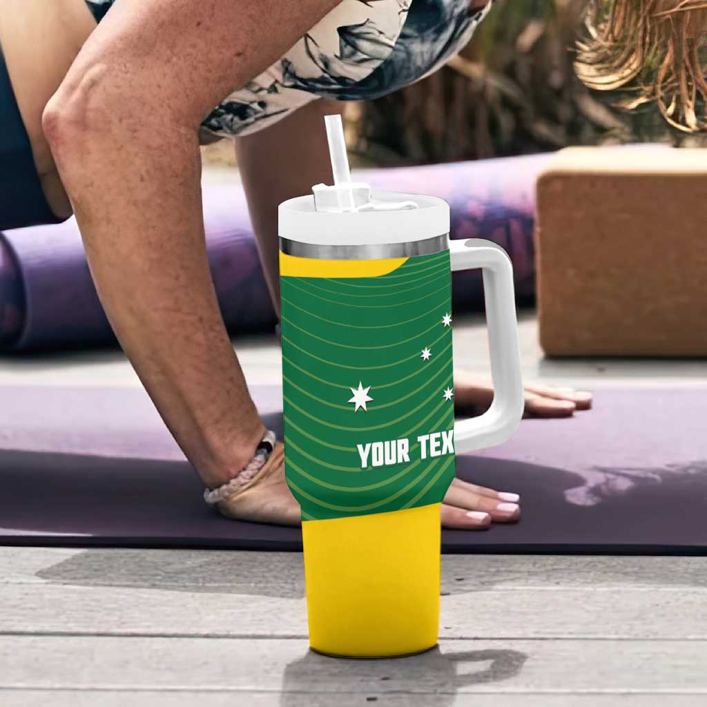 Custom Bowls Australia Tumbler With Handle National Color Curve Sporty - Aussie Hoodie