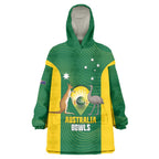 Custom Bowls Australia Wearable Blanket Hoodie National Color Curve Sporty - Aussie Hoodie