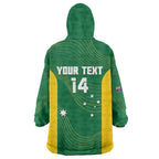 Custom Bowls Australia Wearable Blanket Hoodie National Color Curve Sporty - Aussie Hoodie