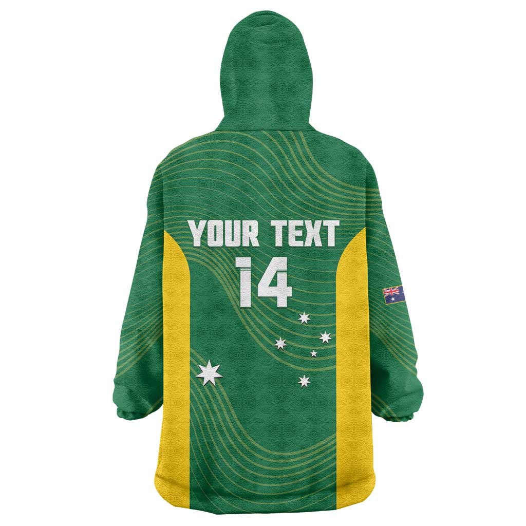 Custom Bowls Australia Wearable Blanket Hoodie National Color Curve Sporty - Aussie Hoodie
