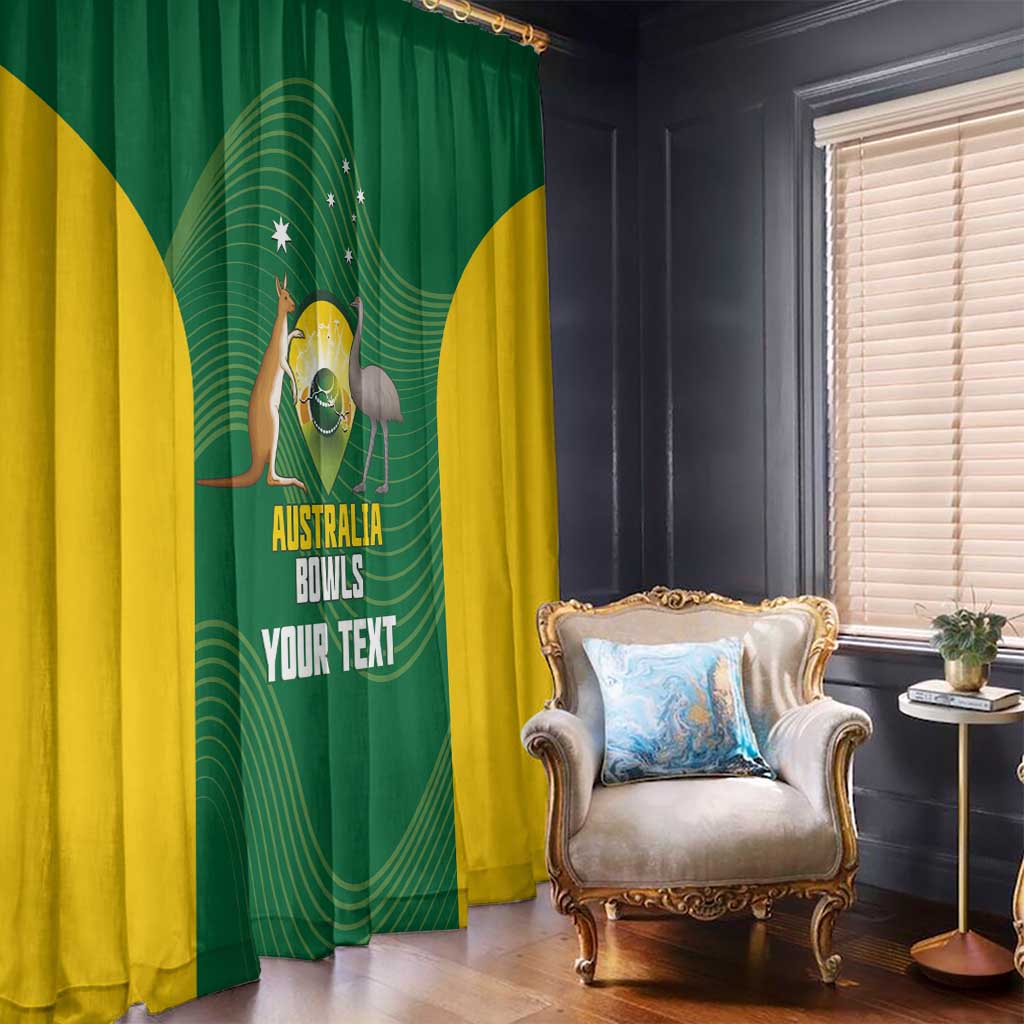 Custom Bowls Australia Window Curtain National Color Curve Sporty - Aussie Hoodie