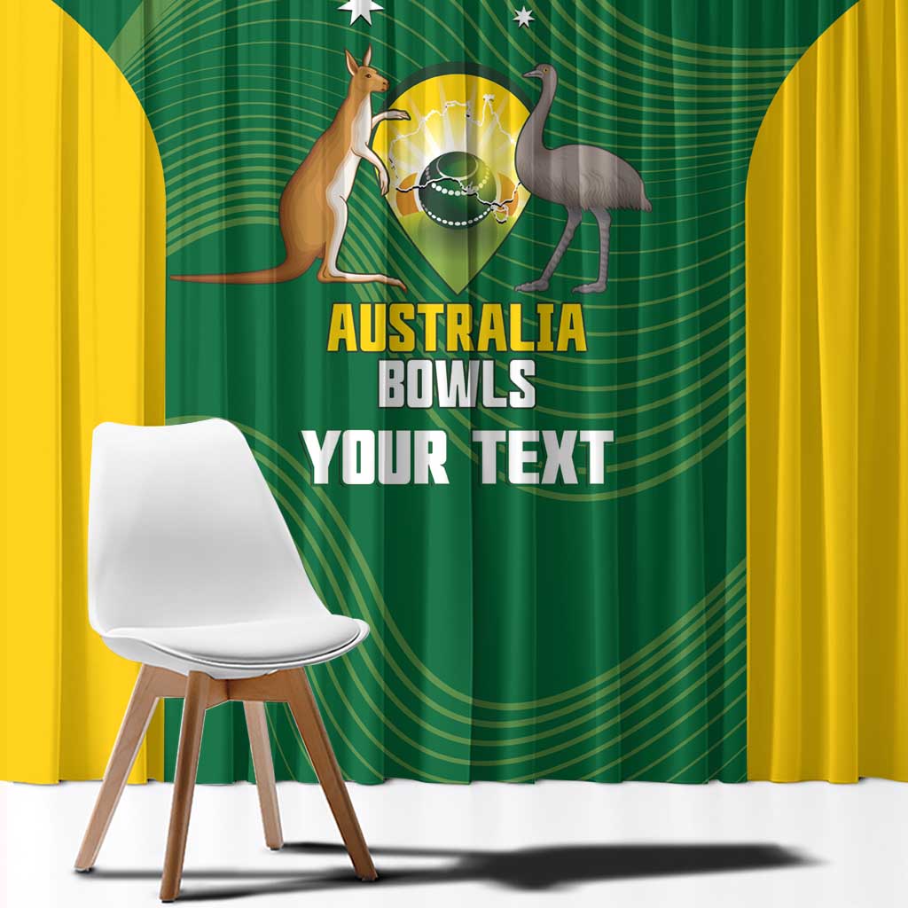Custom Bowls Australia Window Curtain National Color Curve Sporty - Aussie Hoodie
