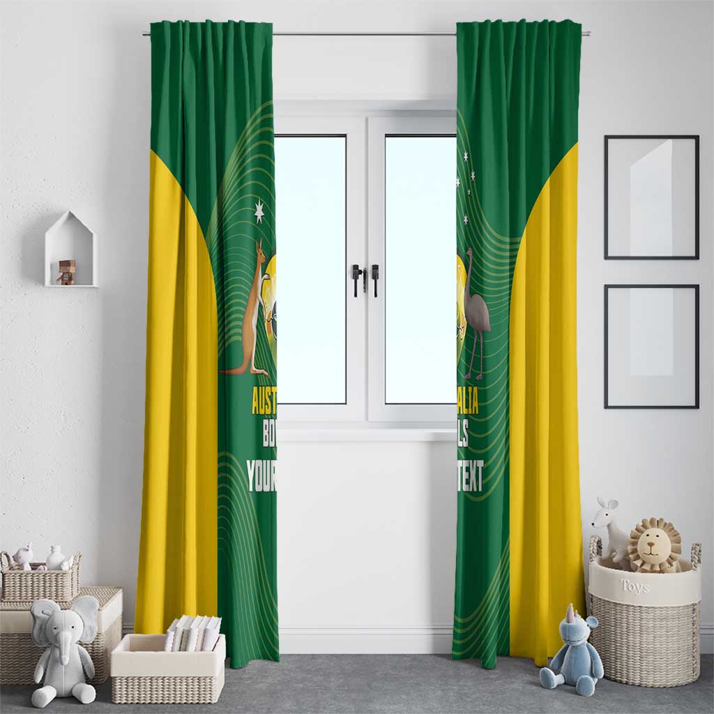 Custom Bowls Australia Window Curtain National Color Curve Sporty - Aussie Hoodie