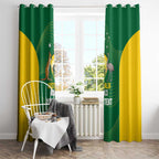 Custom Bowls Australia Window Curtain National Color Curve Sporty - Aussie Hoodie