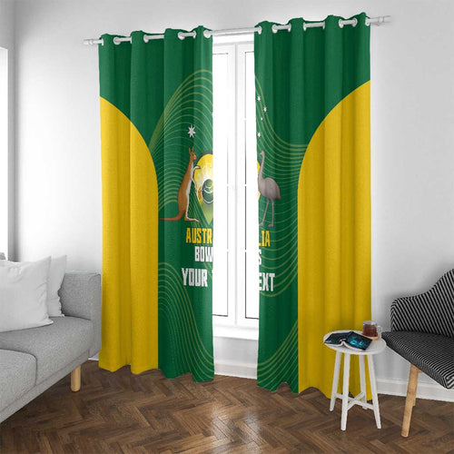 Custom Bowls Australia Window Curtain National Color Curve Sporty - Aussie Hoodie