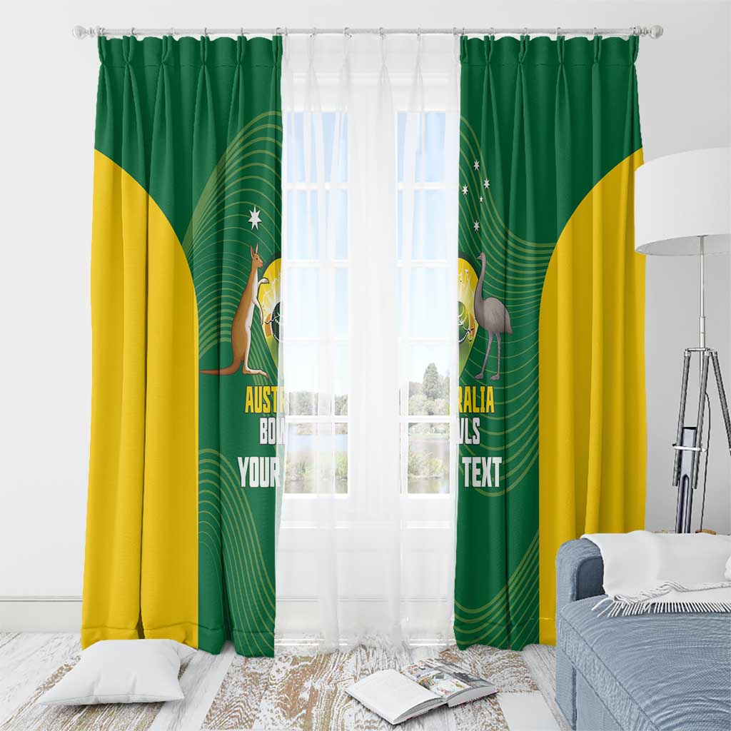 Custom Bowls Australia Window Curtain National Color Curve Sporty - Aussie Hoodie