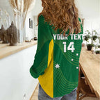 Custom Bowls Australia Women Casual Shirt National Color Curve Sporty - Aussie Hoodie