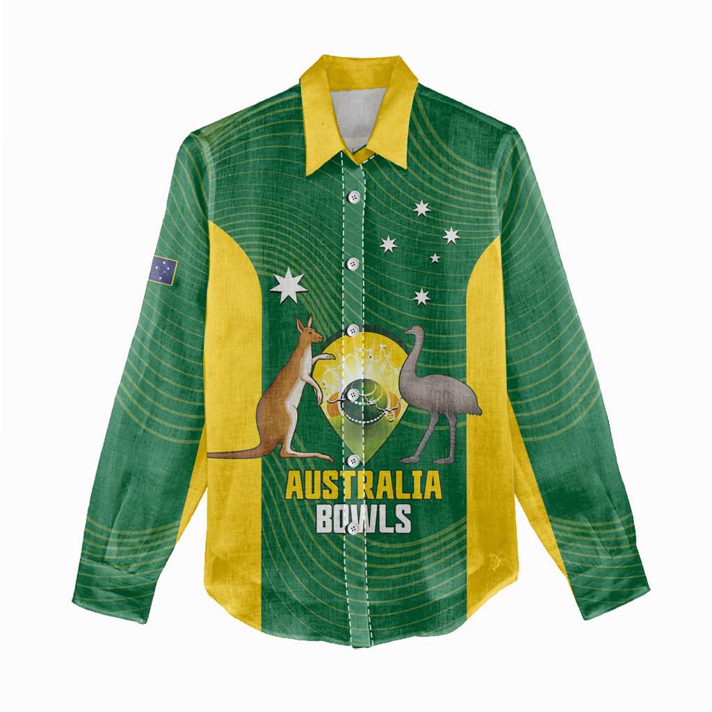 Custom Bowls Australia Women Casual Shirt National Color Curve Sporty - Aussie Hoodie