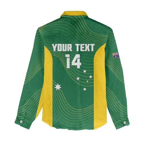 Custom Bowls Australia Women Casual Shirt National Color Curve Sporty - Aussie Hoodie