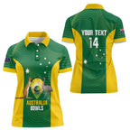 Custom Bowls Australia Women Polo Shirt National Color Curve Sporty - Aussie Hoodie