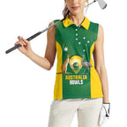 Custom Bowls Australia Women Sleeveless Polo Shirt National Color Curve Sporty - Aussie Hoodie