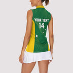 Custom Bowls Australia Women Sleeveless Polo Shirt National Color Curve Sporty - Aussie Hoodie