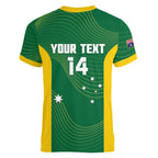 Custom Bowls Australia Women V-Neck T-Shirt National Color Curve Sporty - Aussie Hoodie